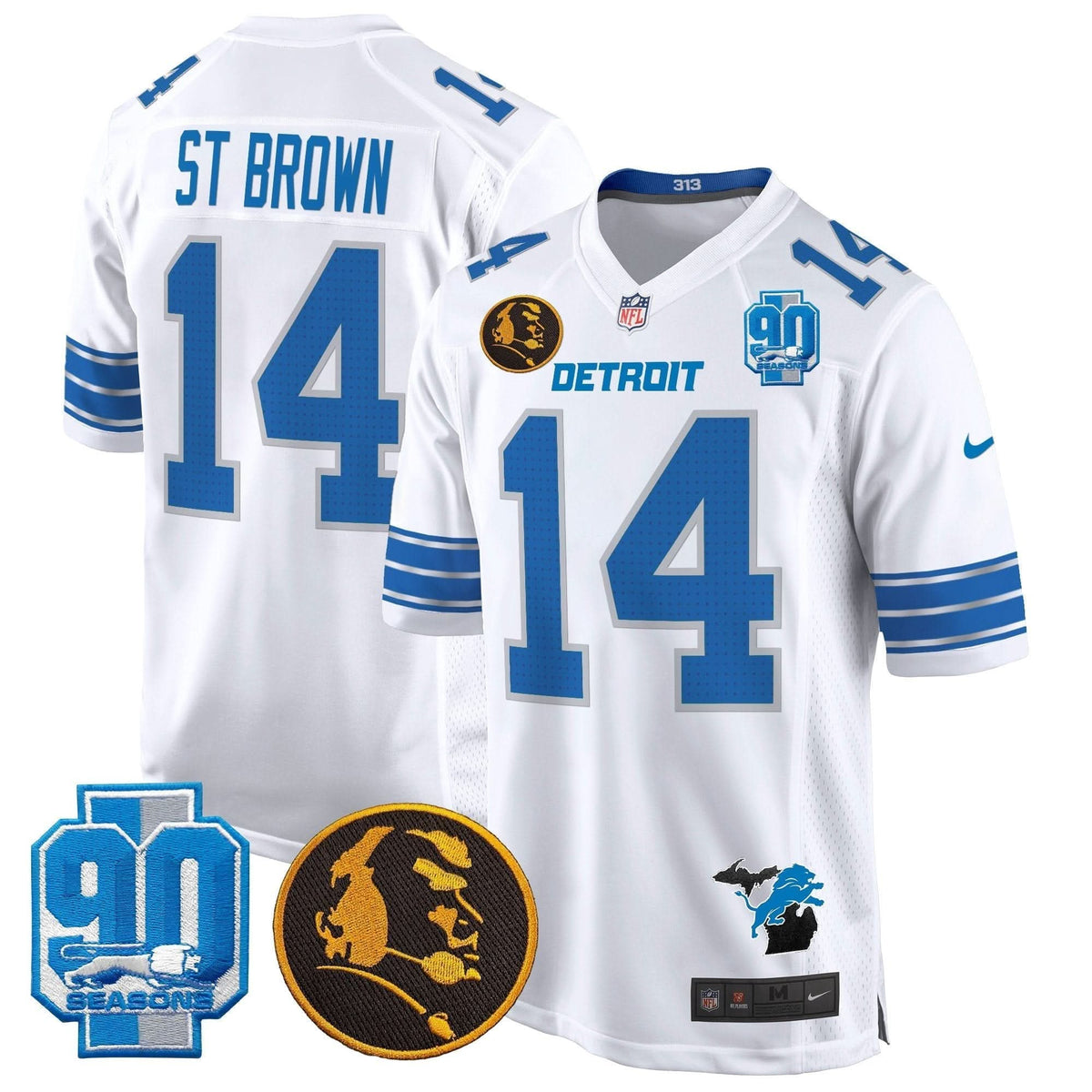 DET 2024 90th & John Madden Patch Game Jersey