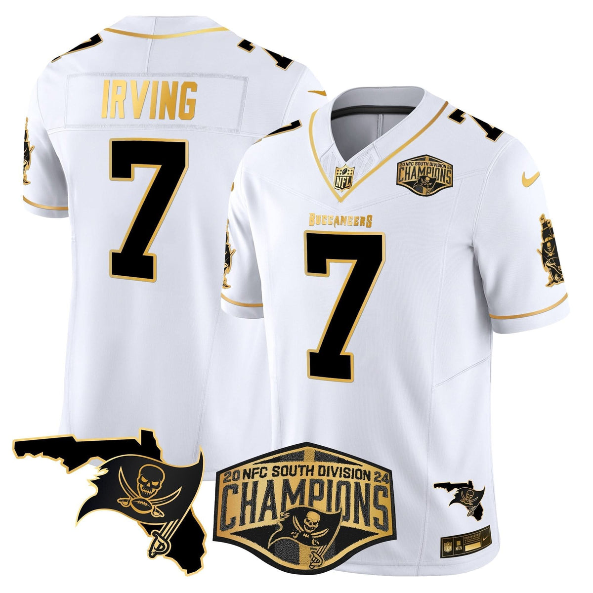 TB 2024 NFC South Division Champions Patch Gold Vapor Limited Jersey
