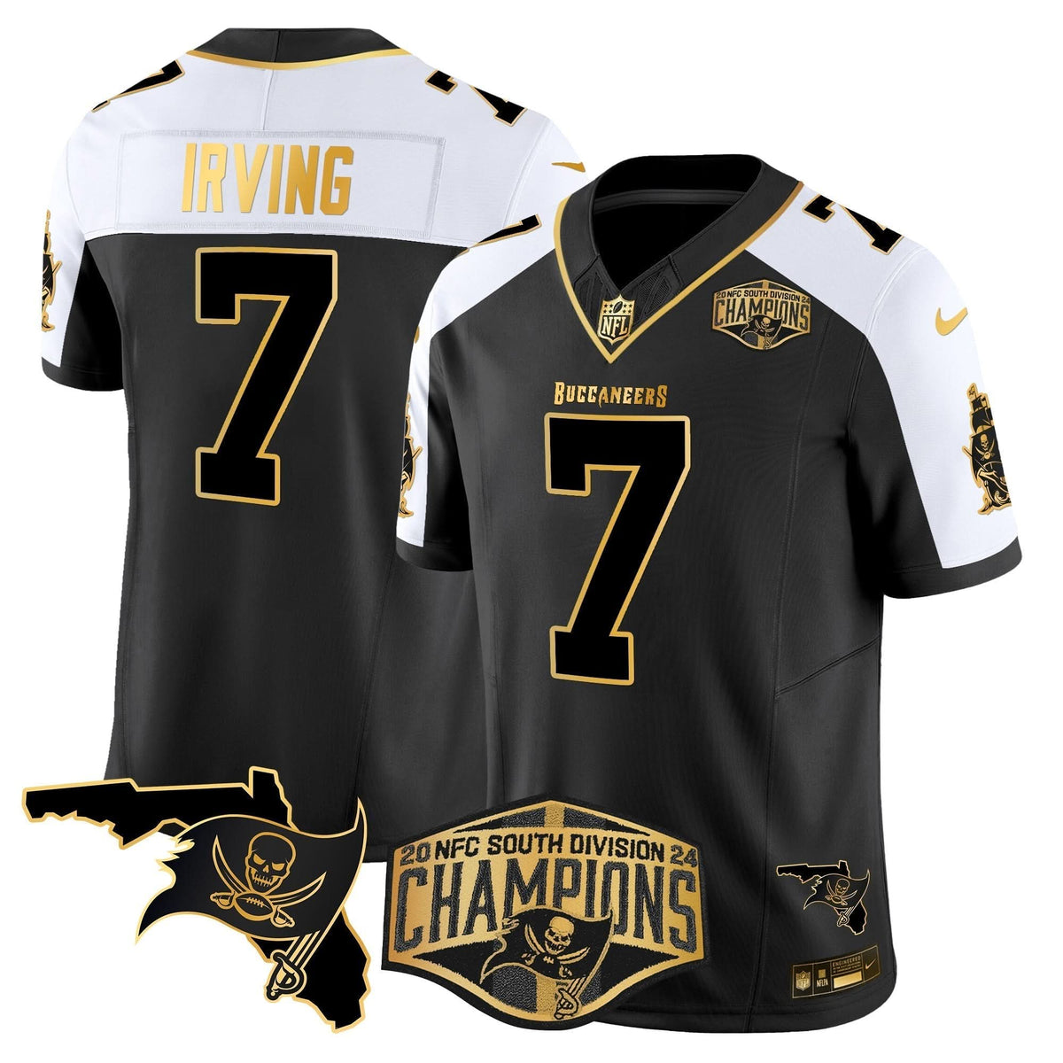 TB 2024 NFC South Division Champions Patch Gold Vapor Limited Jersey