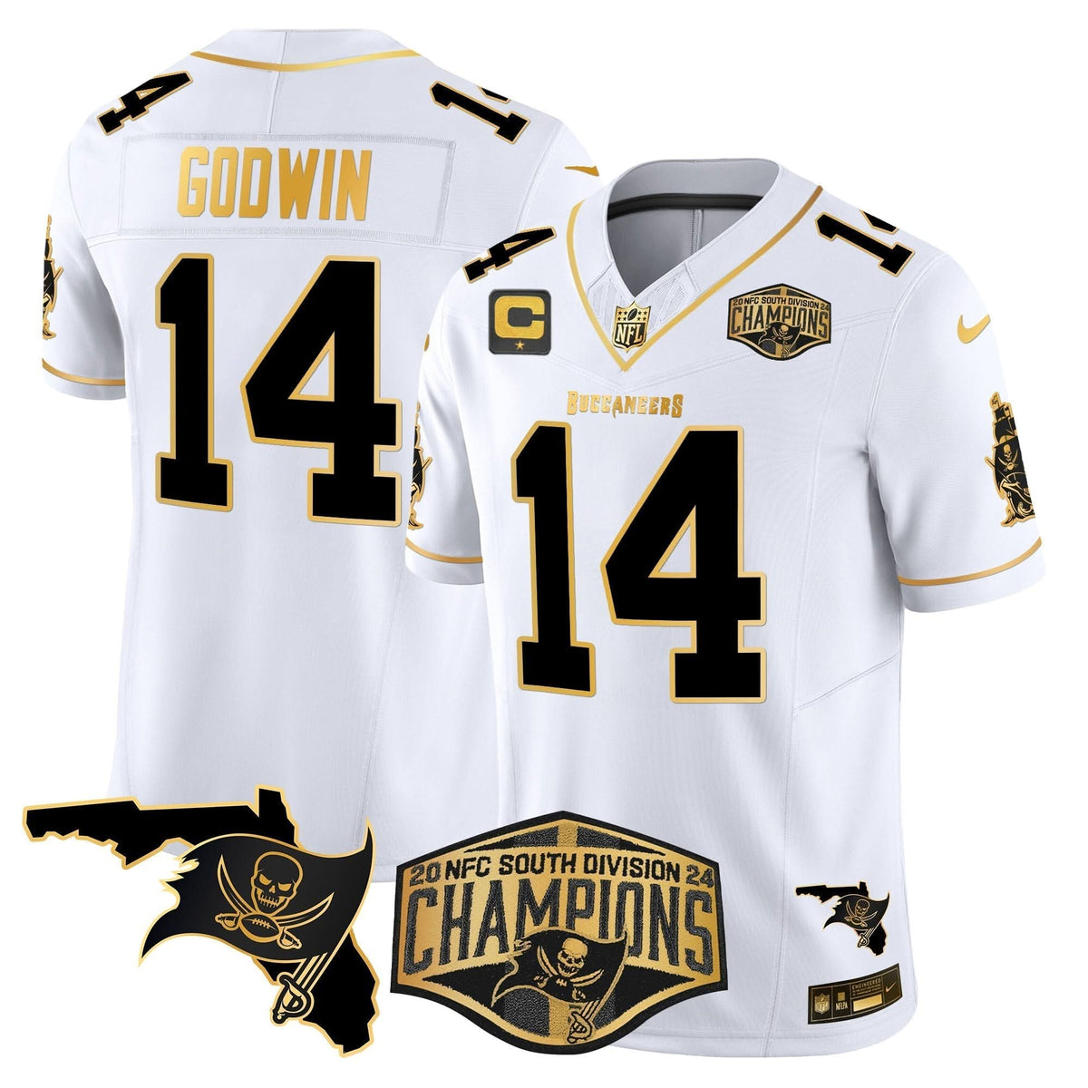 TB 2024 NFC South Division Champions Patch Gold Vapor Limited Jersey