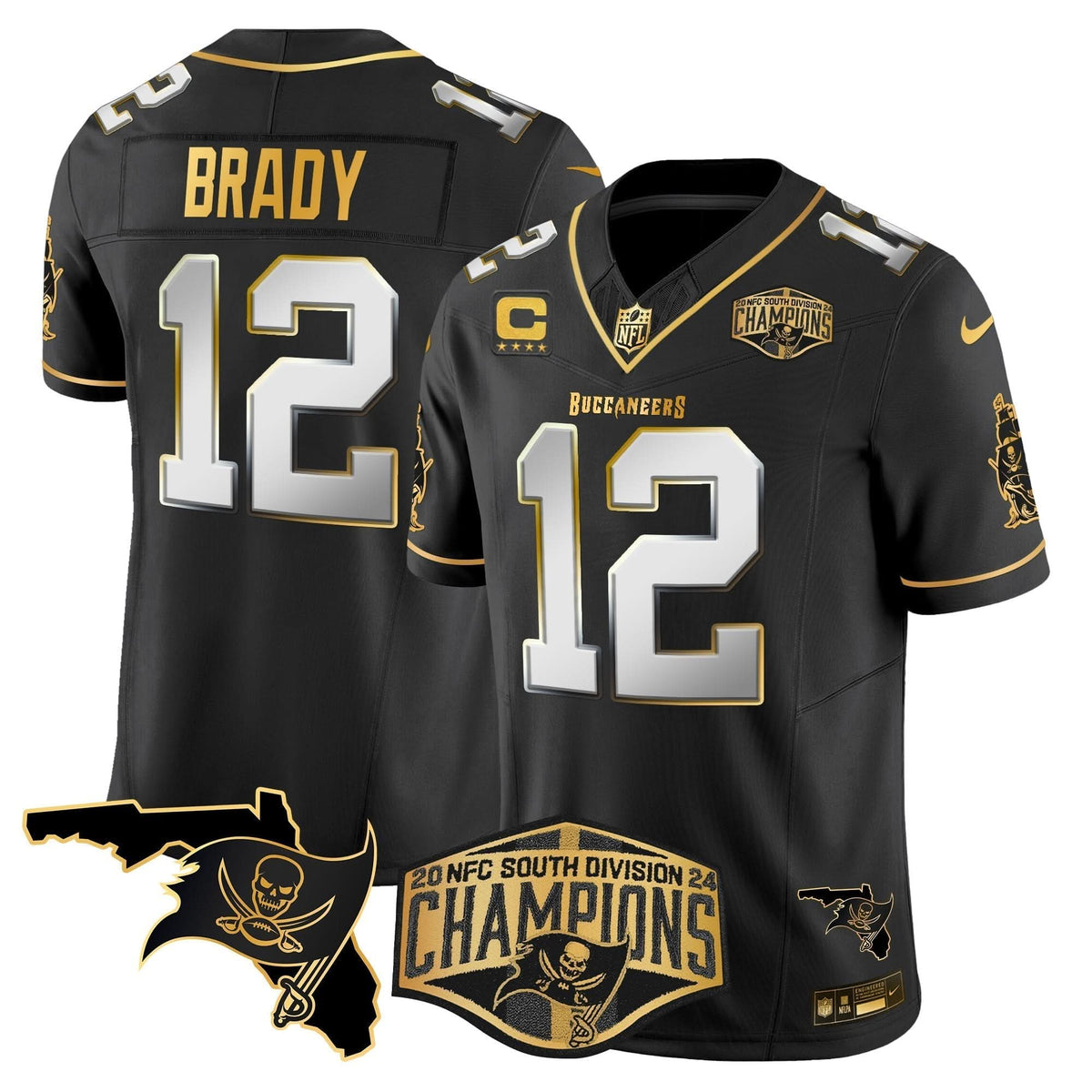 TB 2024 NFC South Division Champions Patch Gold Vapor Limited Jersey