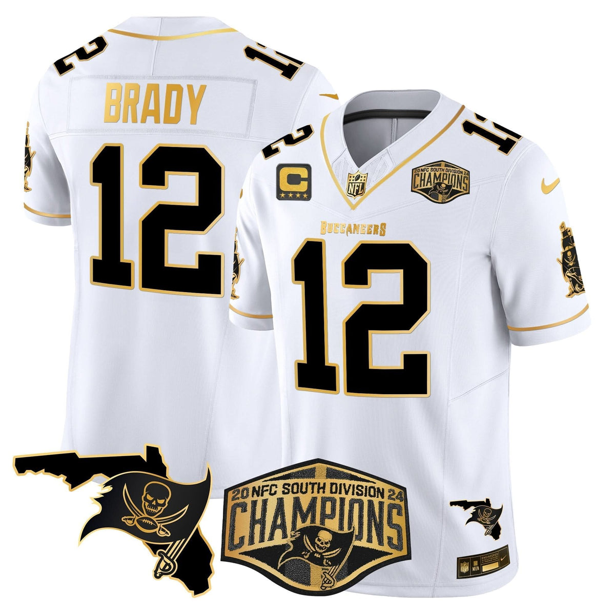 TB 2024 NFC South Division Champions Patch Gold Vapor Limited Jersey