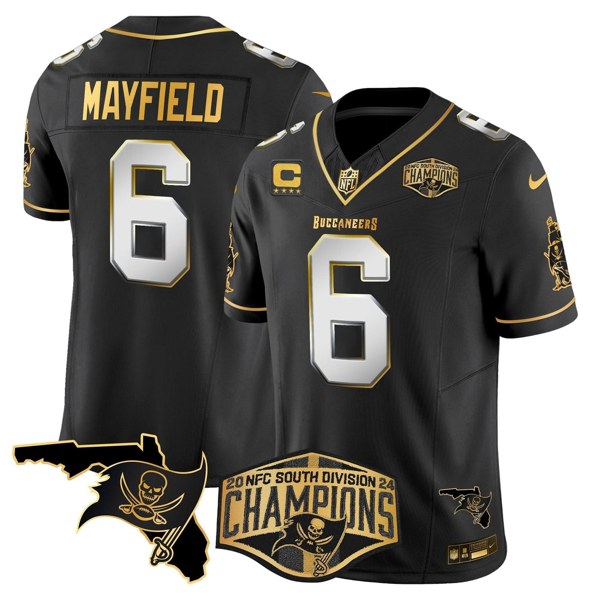 TB 2024 NFC South Division Champions Patch Gold Vapor Limited Jersey