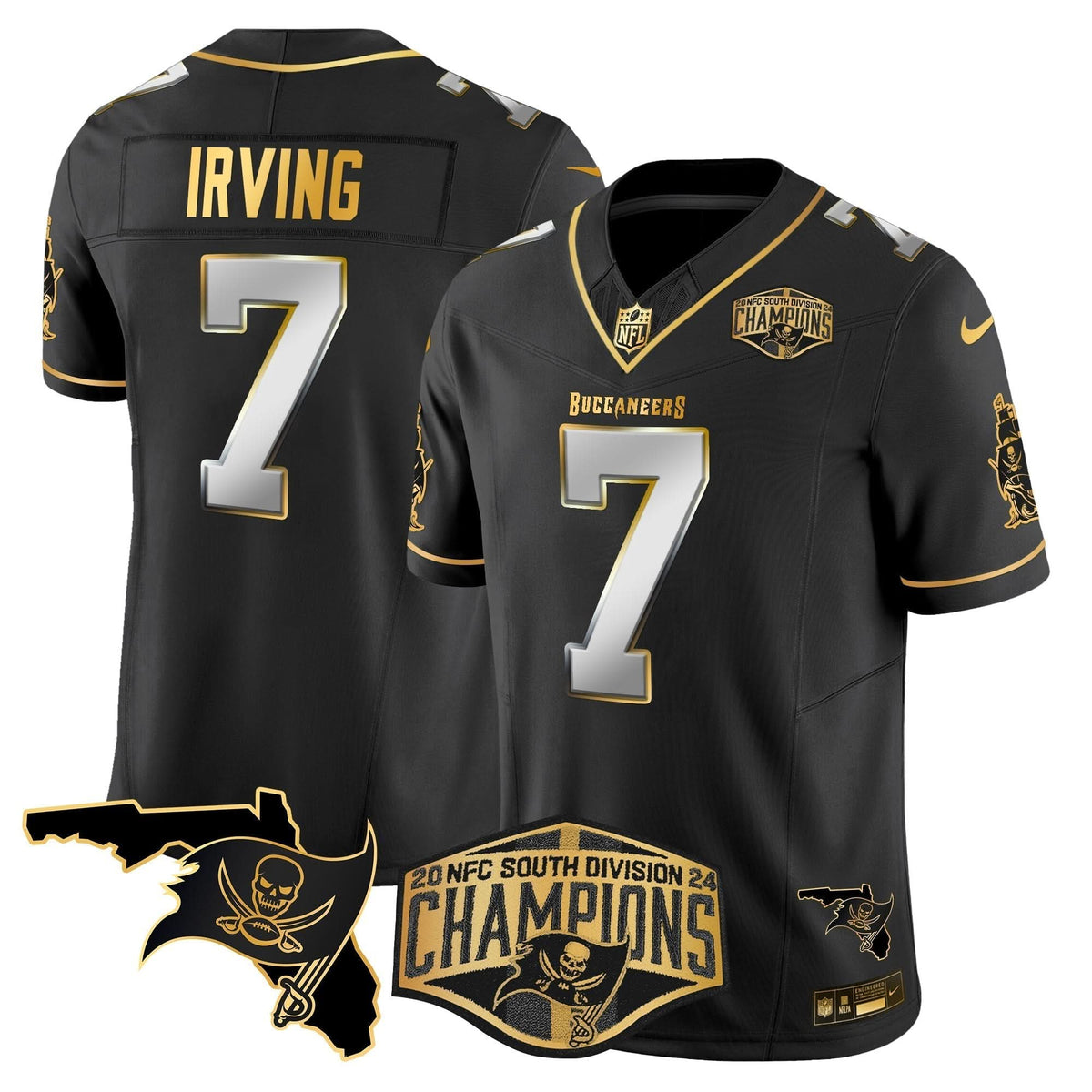 TB 2024 NFC South Division Champions Patch Gold Vapor Limited Jersey