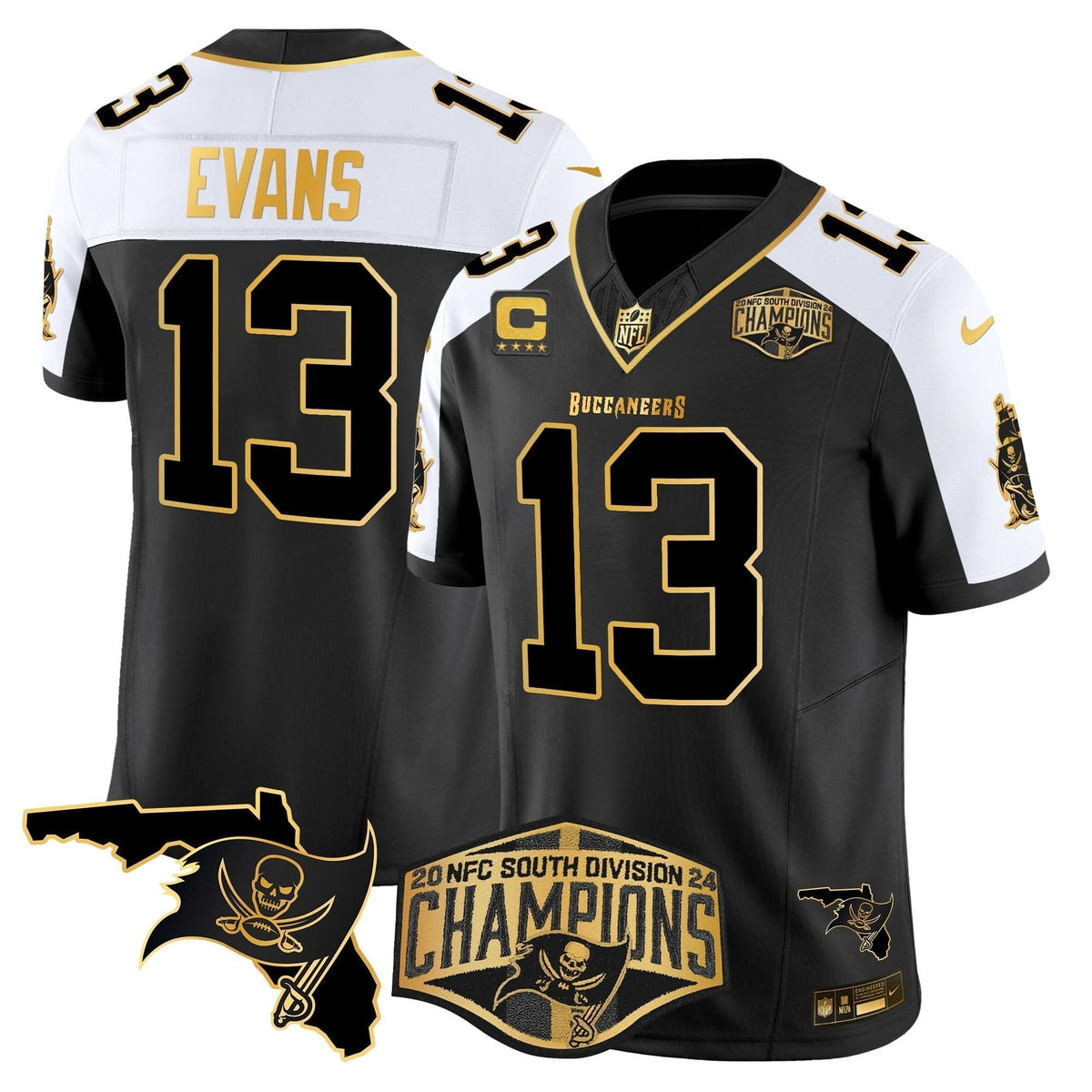 TB 2024 NFC South Division Champions Patch Gold Vapor Limited Jersey