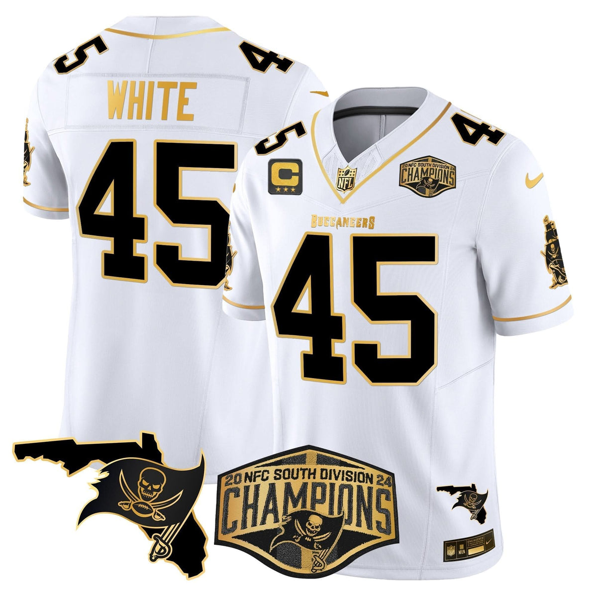 TB 2024 NFC South Division Champions Patch Gold Vapor Limited Jersey