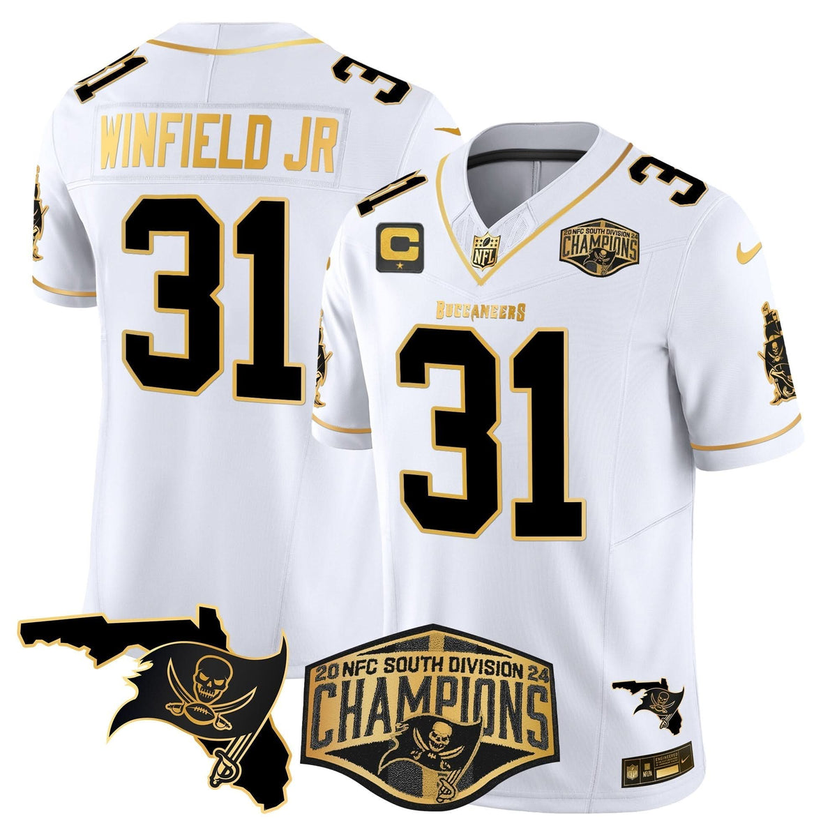 TB 2024 NFC South Division Champions Patch Gold Vapor Limited Jersey