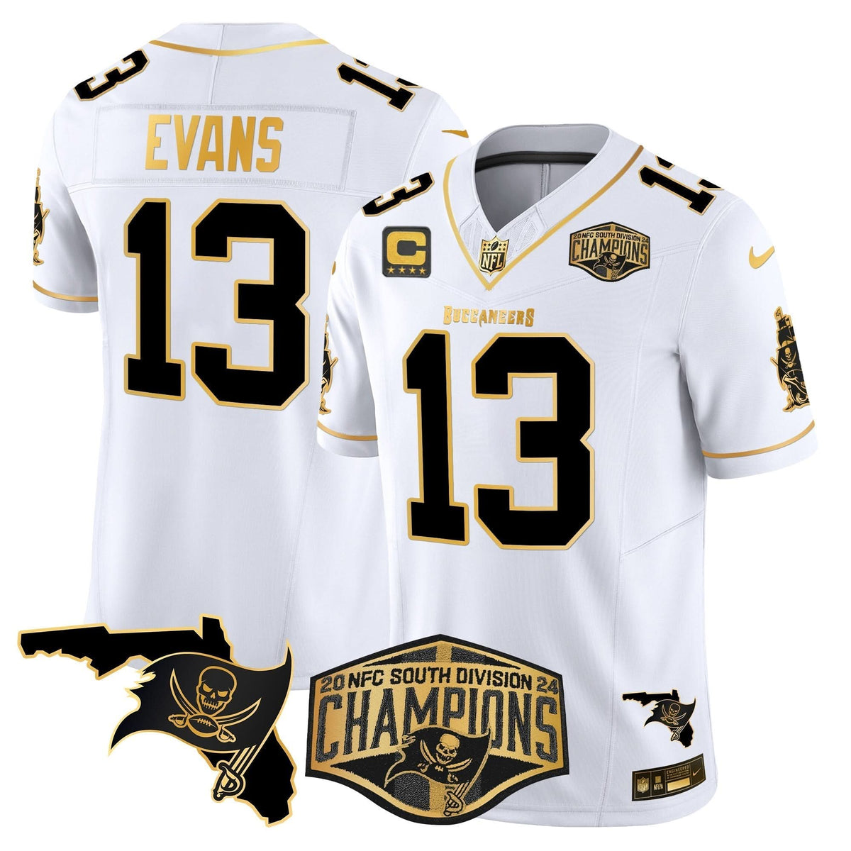 TB 2024 NFC South Division Champions Patch Gold Vapor Limited Jersey