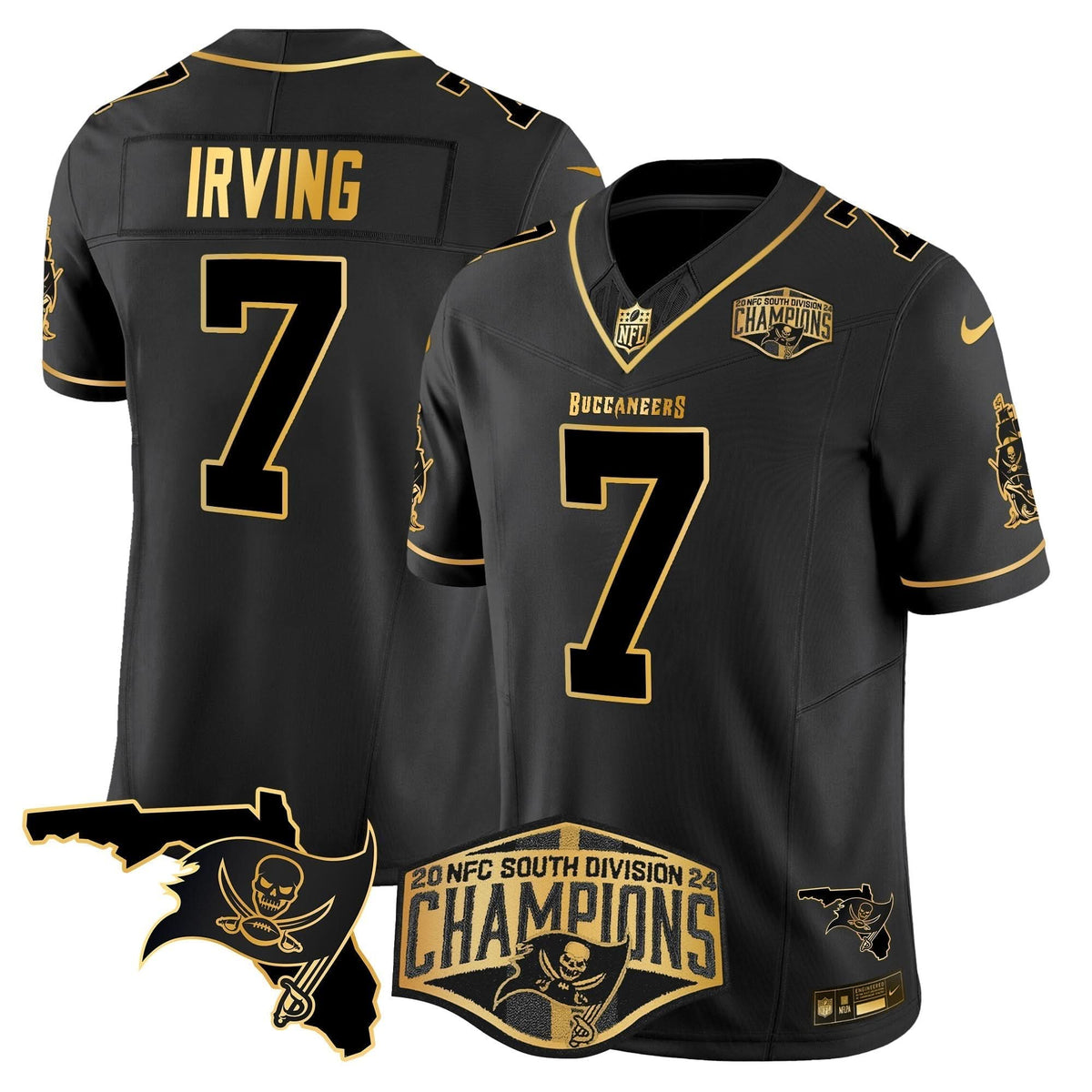 TB 2024 NFC South Division Champions Patch Gold Vapor Limited Jersey