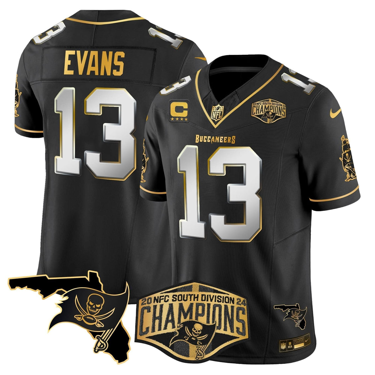 TB 2024 NFC South Division Champions Patch Gold Vapor Limited Jersey
