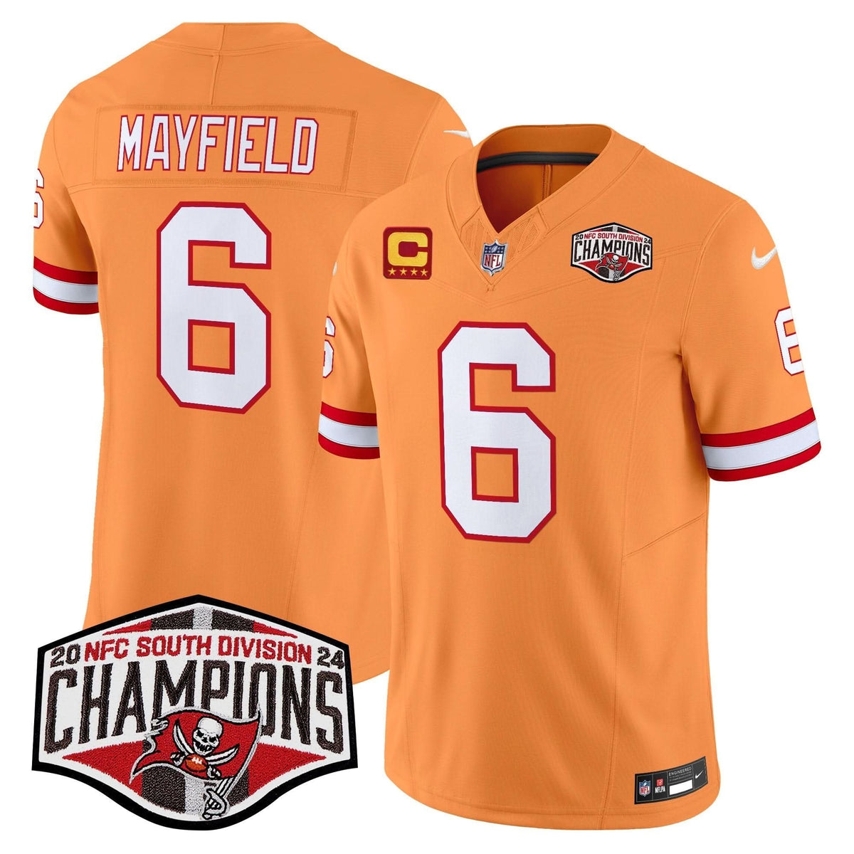 TBB Creamsicle 2024 NFC South Division Champions Patch Vapor Limited Jersey