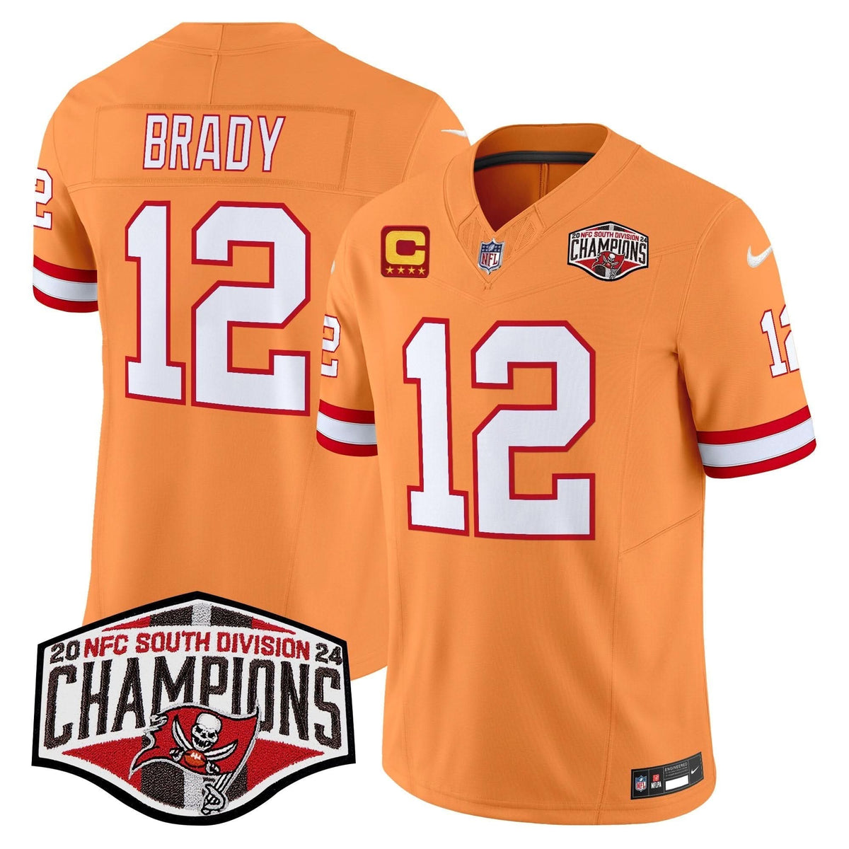TBB Creamsicle 2024 NFC South Division Champions Patch Vapor Limited Jersey