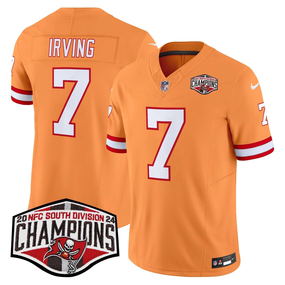 TBB Creamsicle 2024 NFC South Division Champions Patch Vapor Limited Jersey