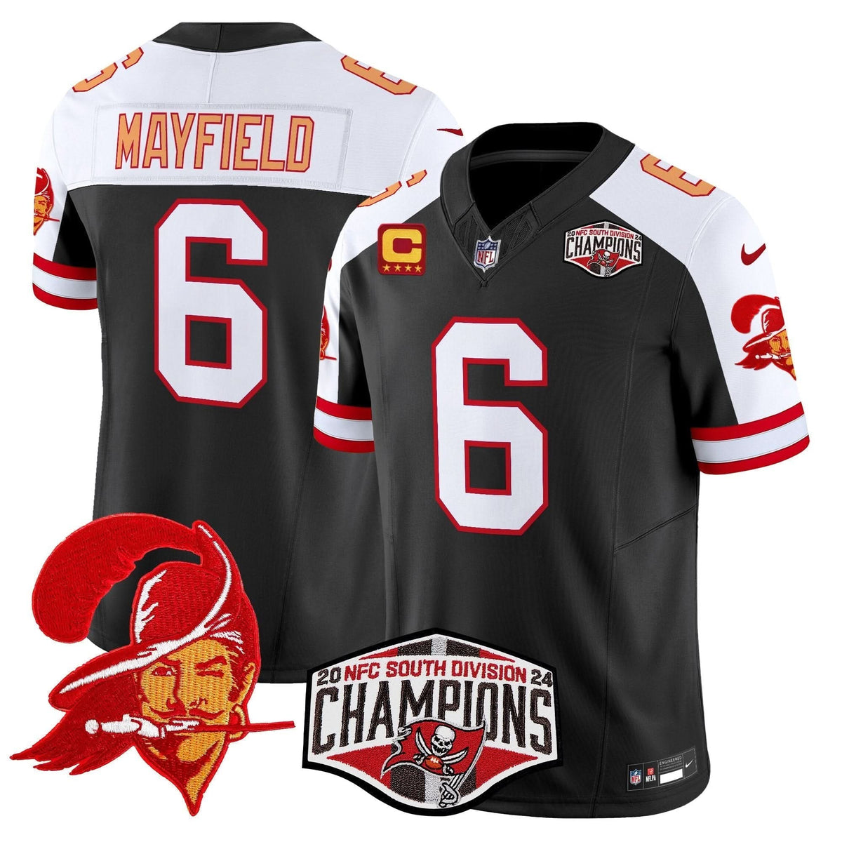TBB Creamsicle 2024 NFC South Division Champions Patch Vapor Limited Jersey