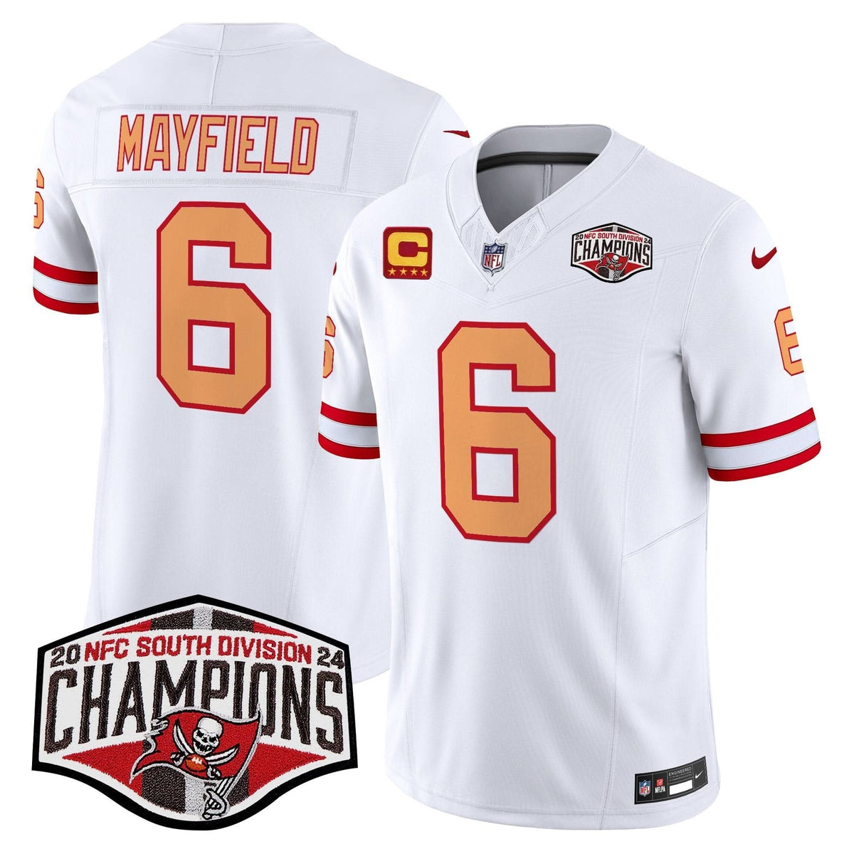 TBB Creamsicle 2024 NFC South Division Champions Patch Vapor Limited Jersey