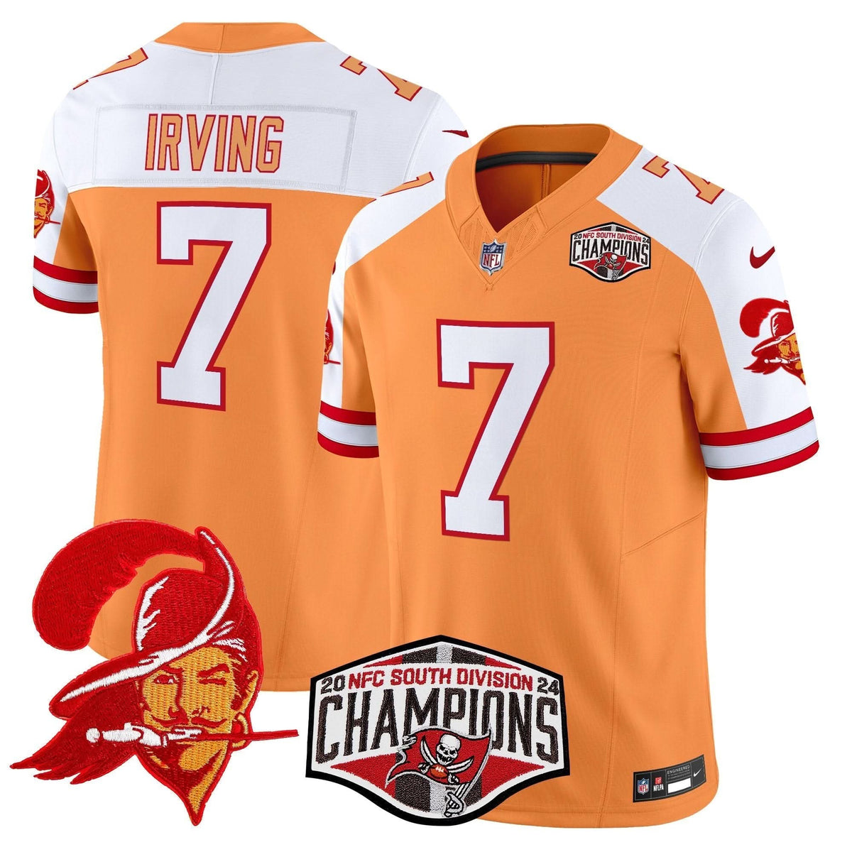 TBB Creamsicle 2024 NFC South Division Champions Patch Vapor Limited Jersey