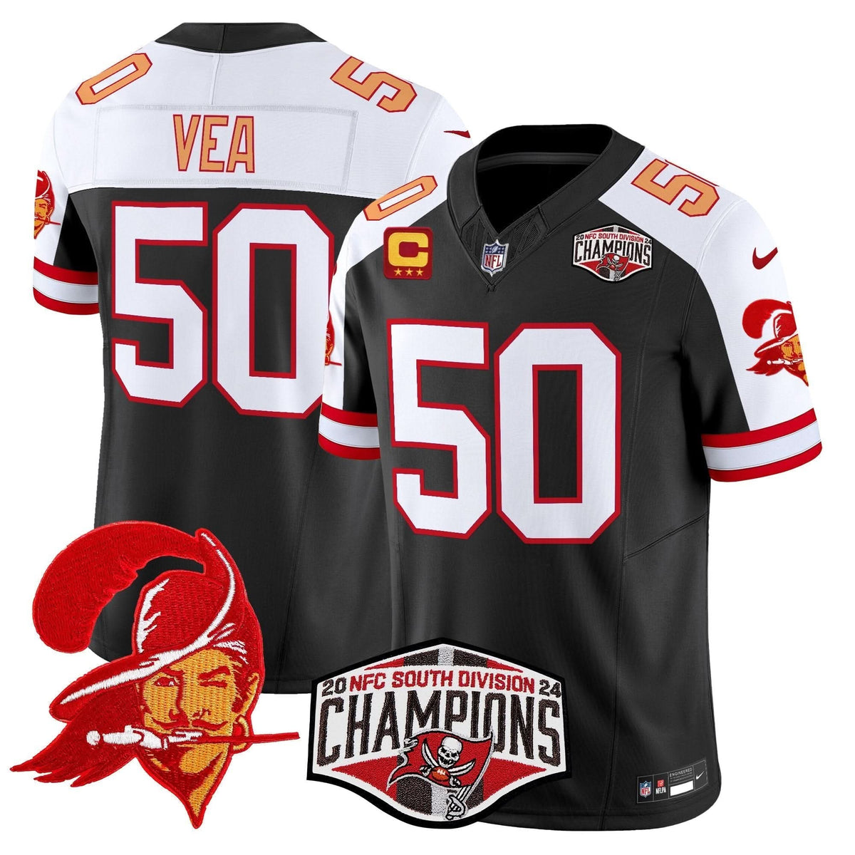 TBB Creamsicle 2024 NFC South Division Champions Patch Vapor Limited Jersey