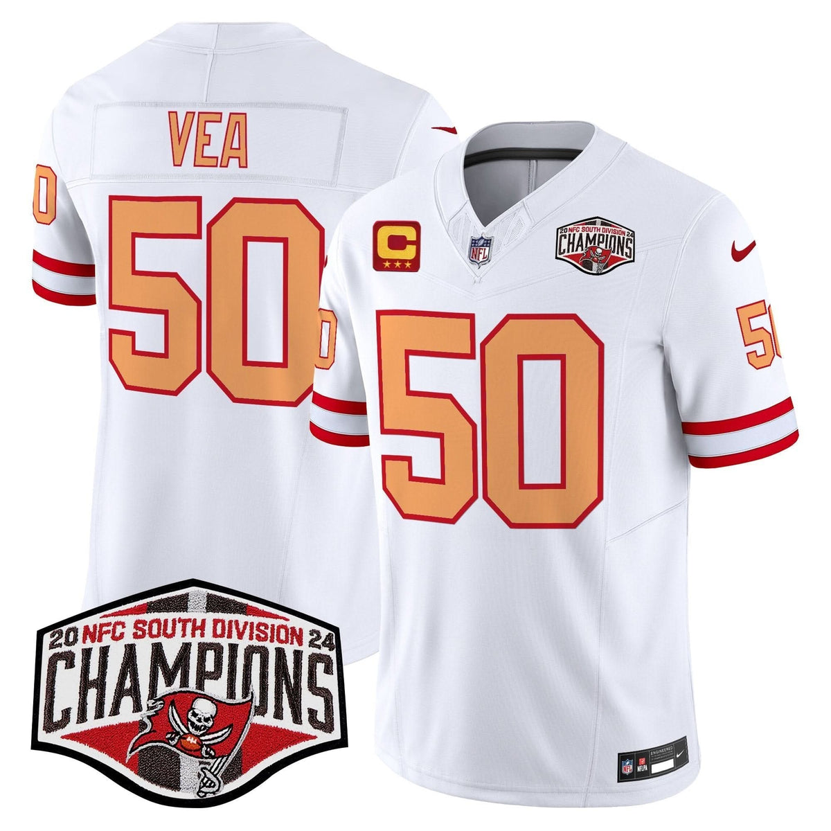 TBB Creamsicle 2024 NFC South Division Champions Patch Vapor Limited Jersey