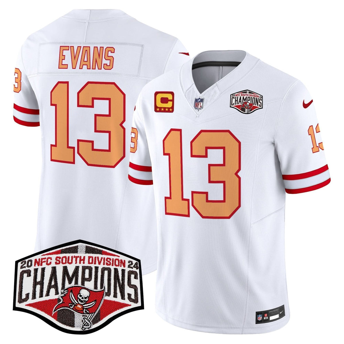 TBB Creamsicle 2024 NFC South Division Champions Patch Vapor Limited Jersey