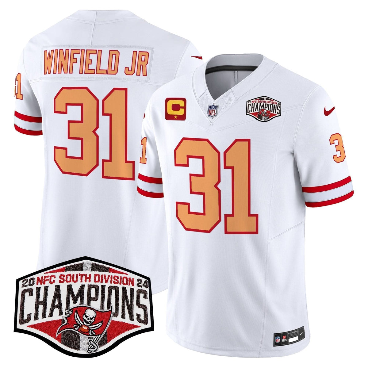 TBB Creamsicle 2024 NFC South Division Champions Patch Vapor Limited Jersey