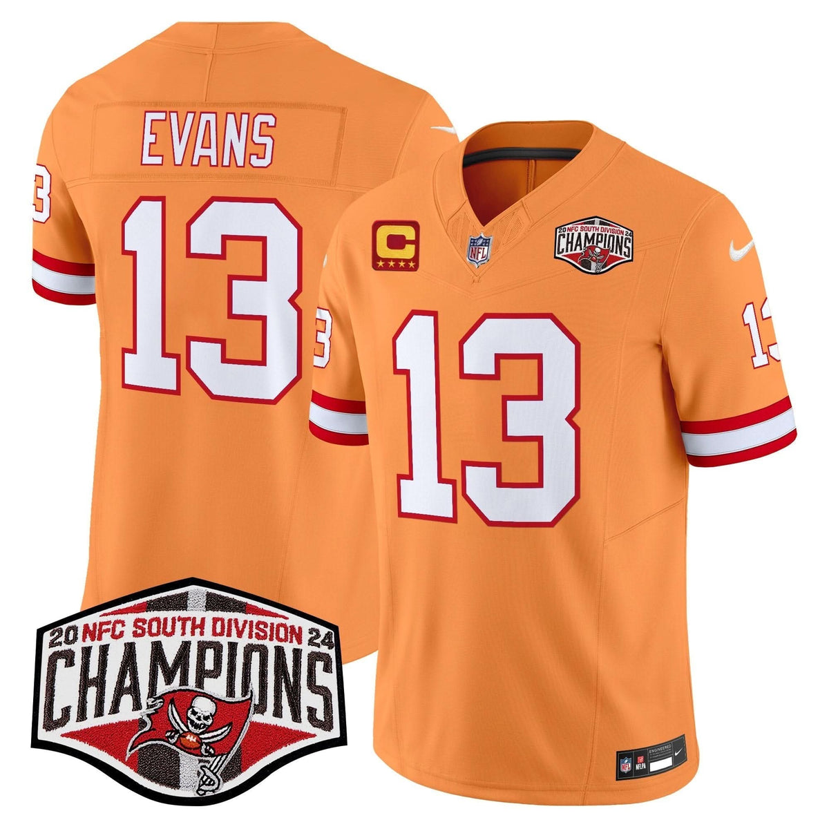 TBB Creamsicle 2024 NFC South Division Champions Patch Vapor Limited Jersey