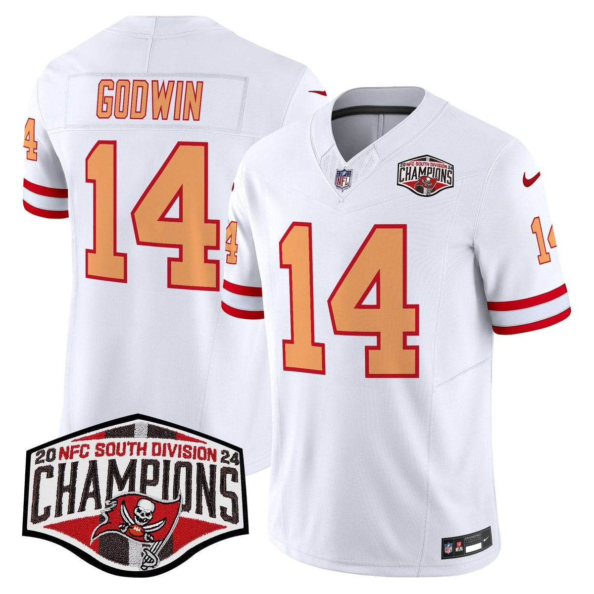TBB Creamsicle 2024 NFC South Division Champions Patch Vapor Limited Jersey