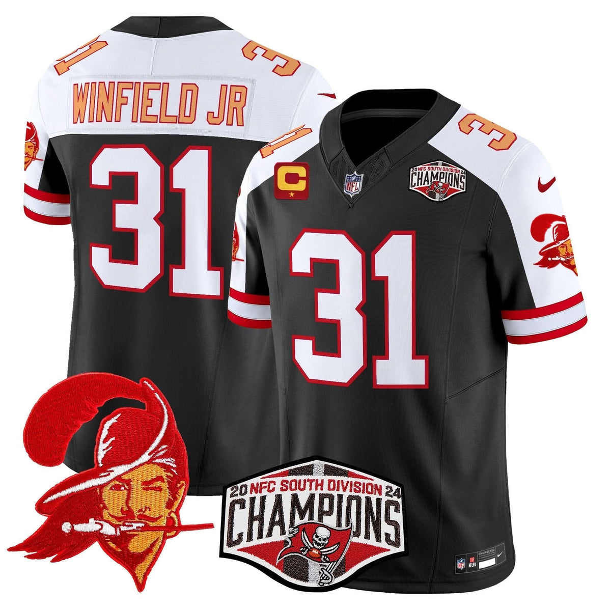 TBB Creamsicle 2024 NFC South Division Champions Patch Vapor Limited Jersey
