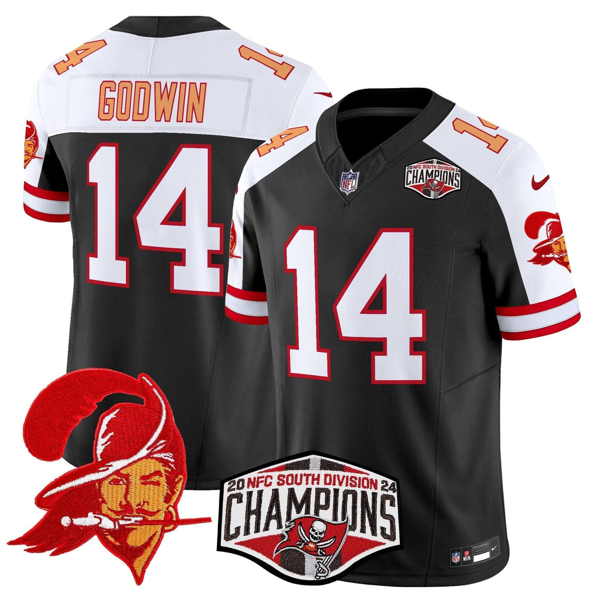 TBB Creamsicle 2024 NFC South Division Champions Patch Vapor Limited Jersey