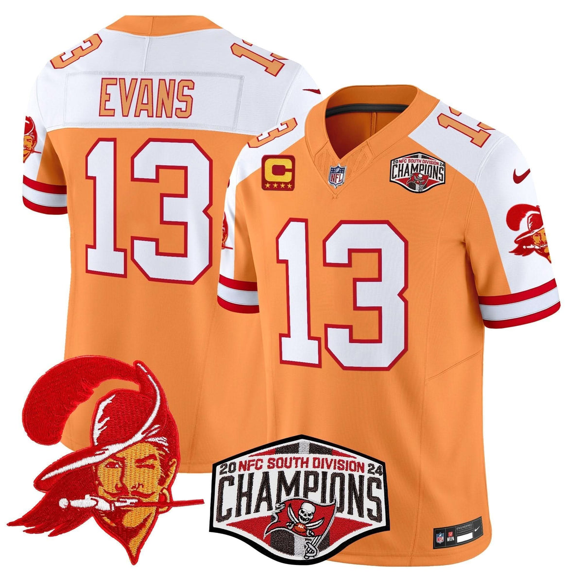 TBB Creamsicle 2024 NFC South Division Champions Patch Vapor Limited Jersey
