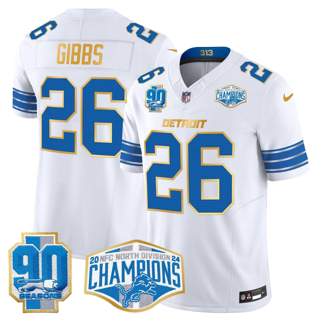 DET 2024 NFC North Division Champions Patch Gold Trim Vapor Limited Jersey