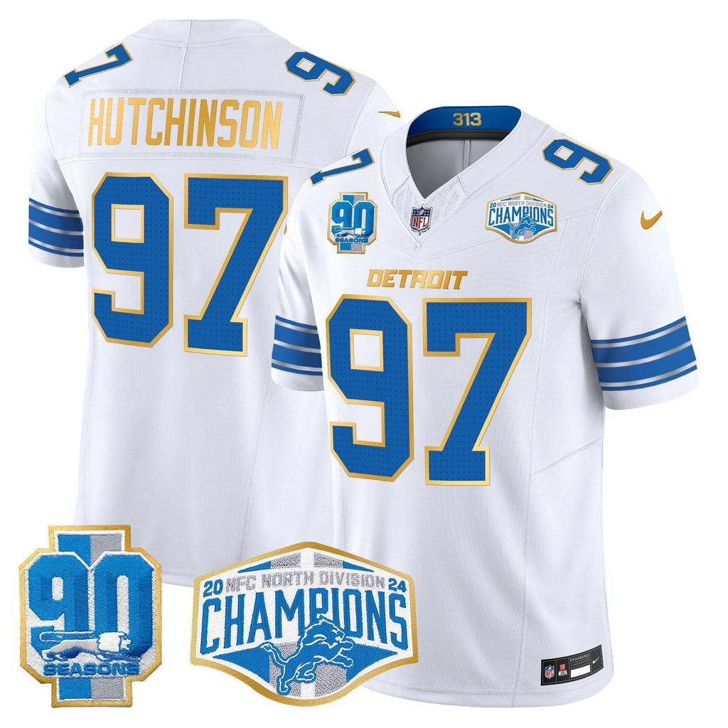 DET 2024 NFC North Division Champions Patch Gold Trim Vapor Limited Jersey