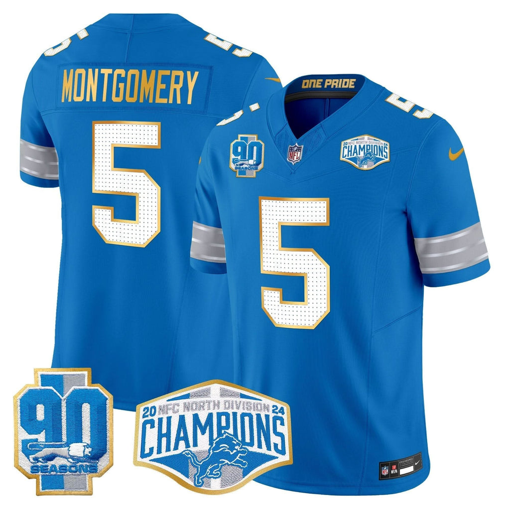 DET 2024 NFC North Division Champions Patch Gold Trim Vapor Limited Jersey