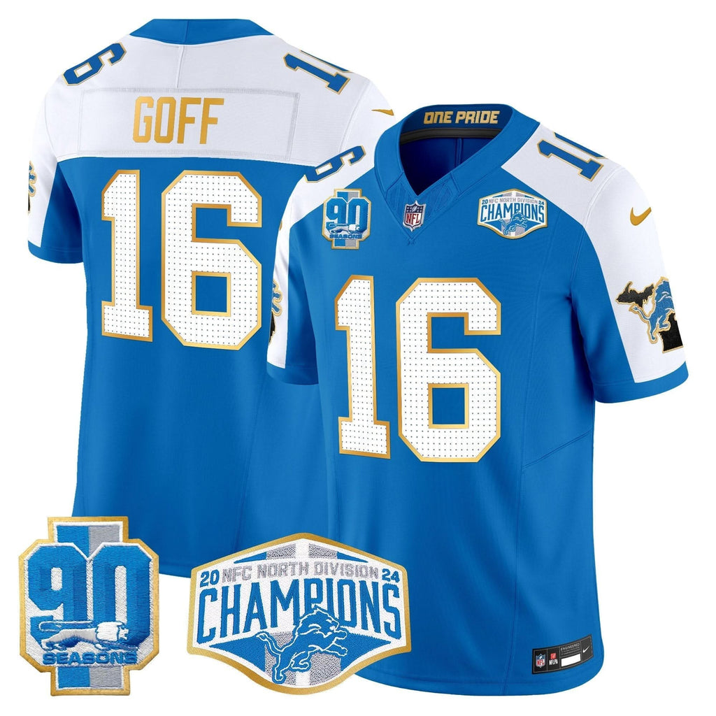 DET 2024 NFC North Division Champions Patch Gold Trim Vapor Limited Jersey