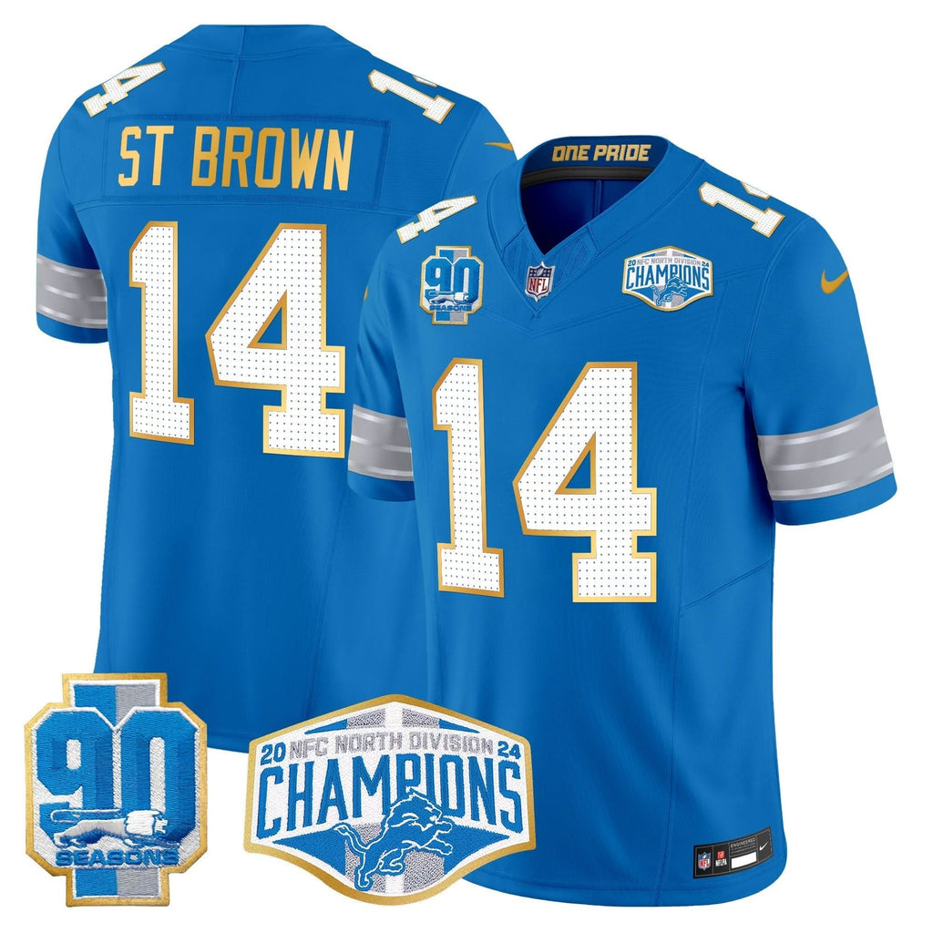DET 2024 NFC North Division Champions Patch Gold Trim Vapor Limited Jersey