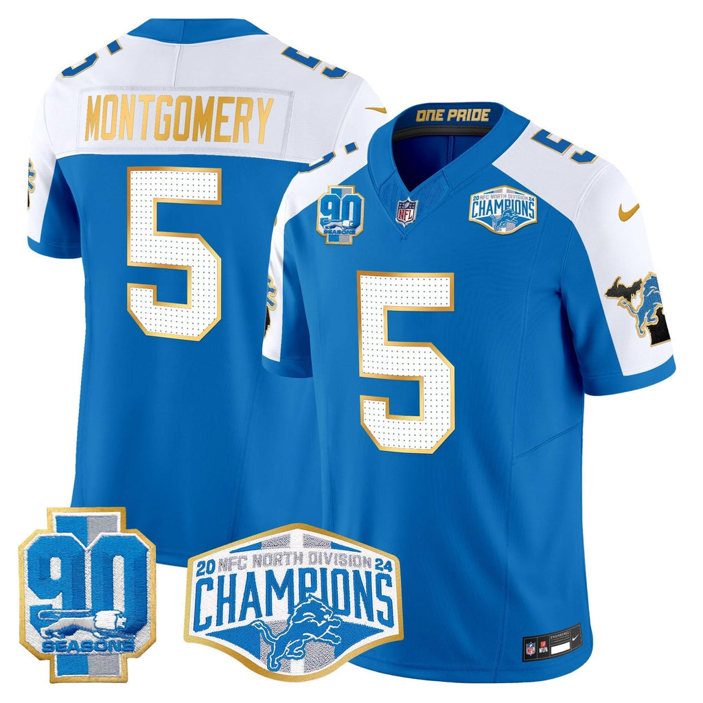 DET 2024 NFC North Division Champions Patch Gold Trim Vapor Limited Jersey
