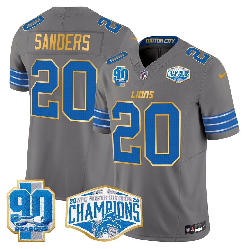 DET 2024 NFC North Division Champions Patch Gold Trim Vapor Limited Jersey