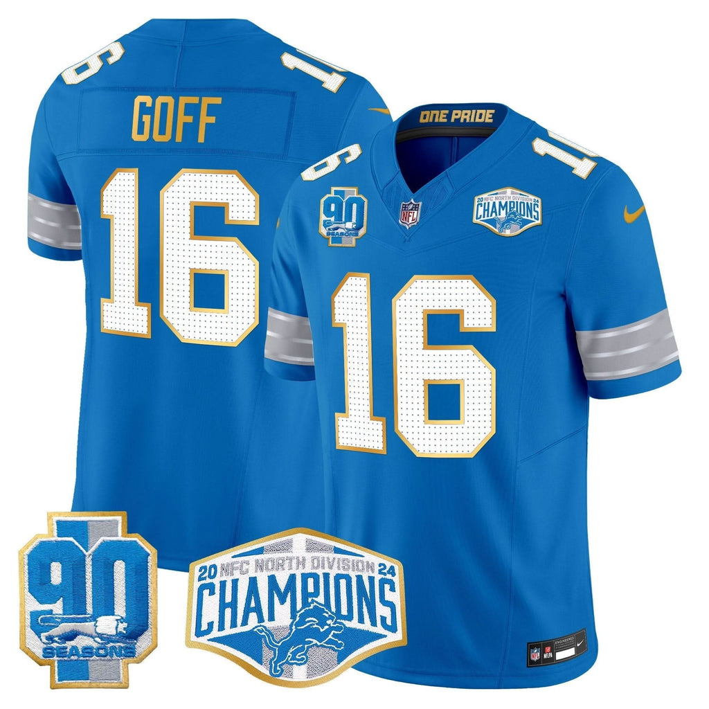 DET 2024 NFC North Division Champions Patch Gold Trim Vapor Limited Jersey