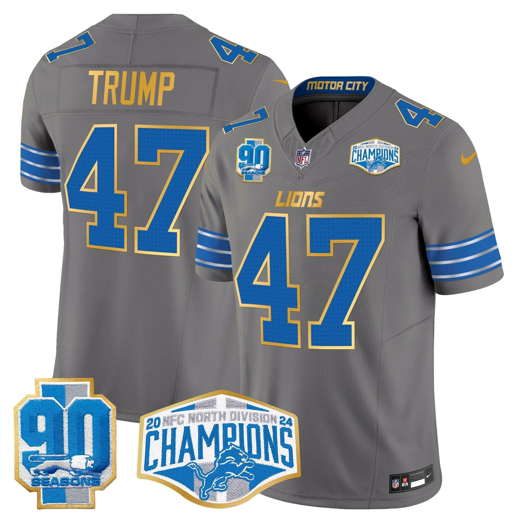 DET 2024 NFC North Division Champions Patch Gold Trim Vapor Limited Jersey