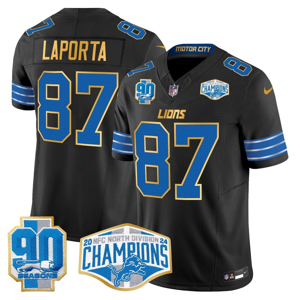 DET 2024 NFC North Division Champions Patch Gold Trim Vapor Limited Jersey