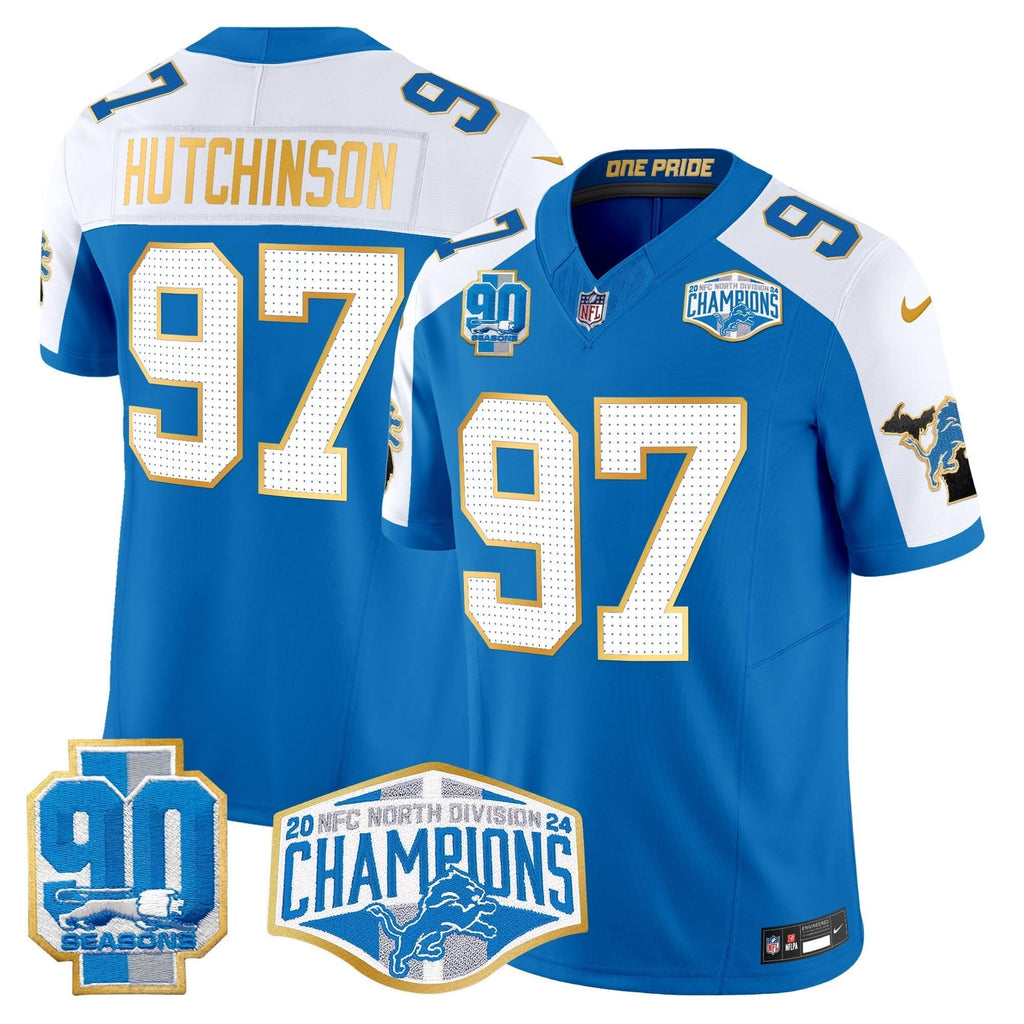 DET 2024 NFC North Division Champions Patch Gold Trim Vapor Limited Jersey