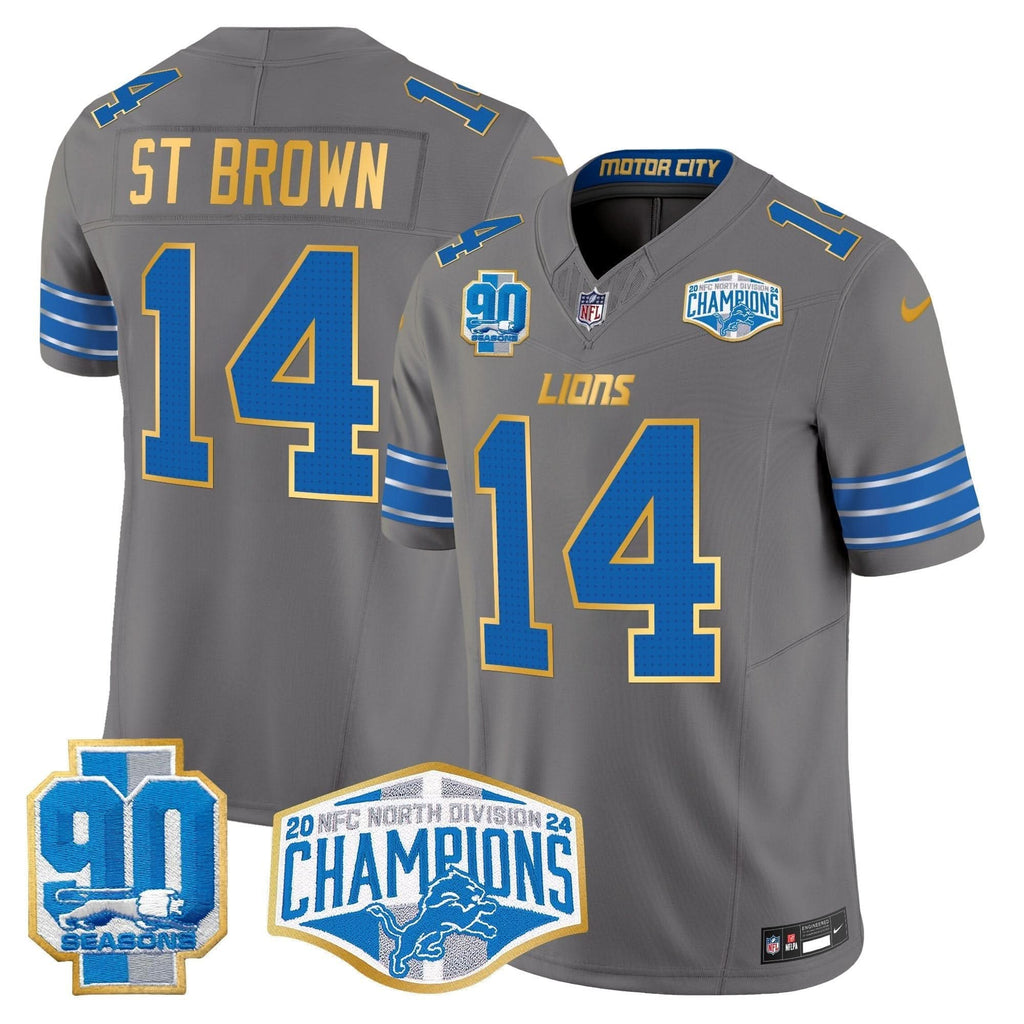 DET 2024 NFC North Division Champions Patch Gold Trim Vapor Limited Jersey