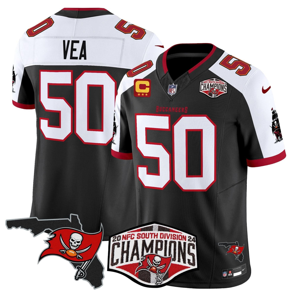 TB 2024 NFC South Division Champions Patch Vapor Limited Jersey