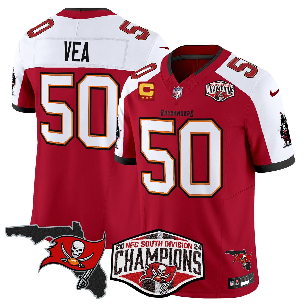 TB 2024 NFC South Division Champions Patch Vapor Limited Jersey