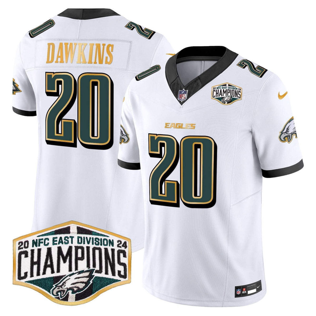 PHI 2024 NFC East Division Champions Gold Trim Vapor Limited Jersey