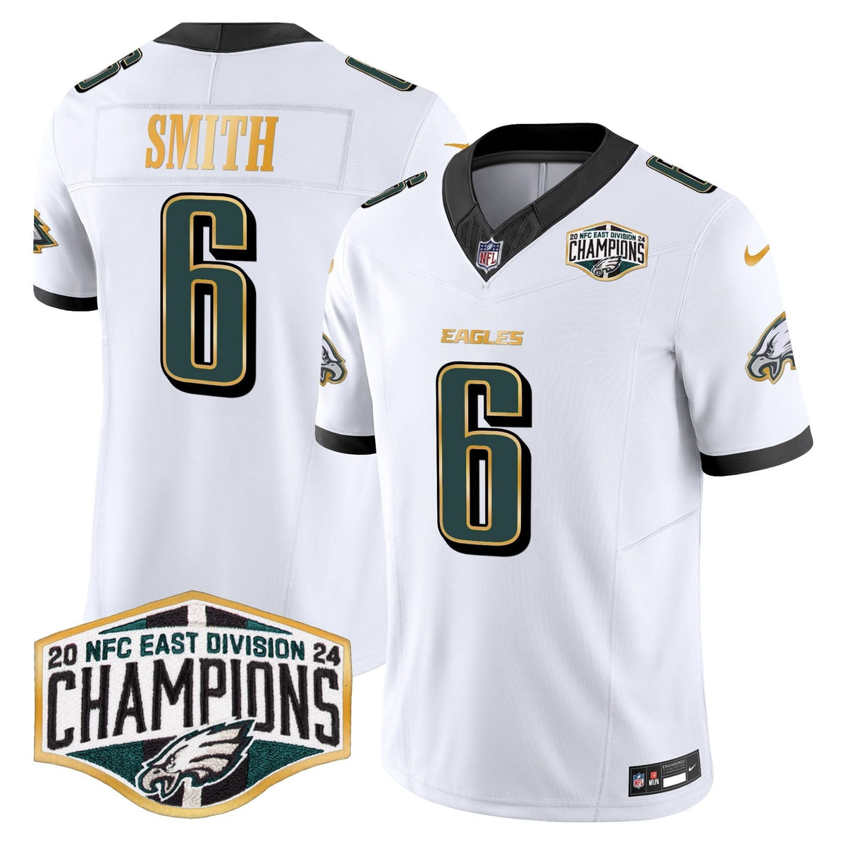 PHI 2024 NFC East Division Champions Gold Trim Vapor Limited Jersey