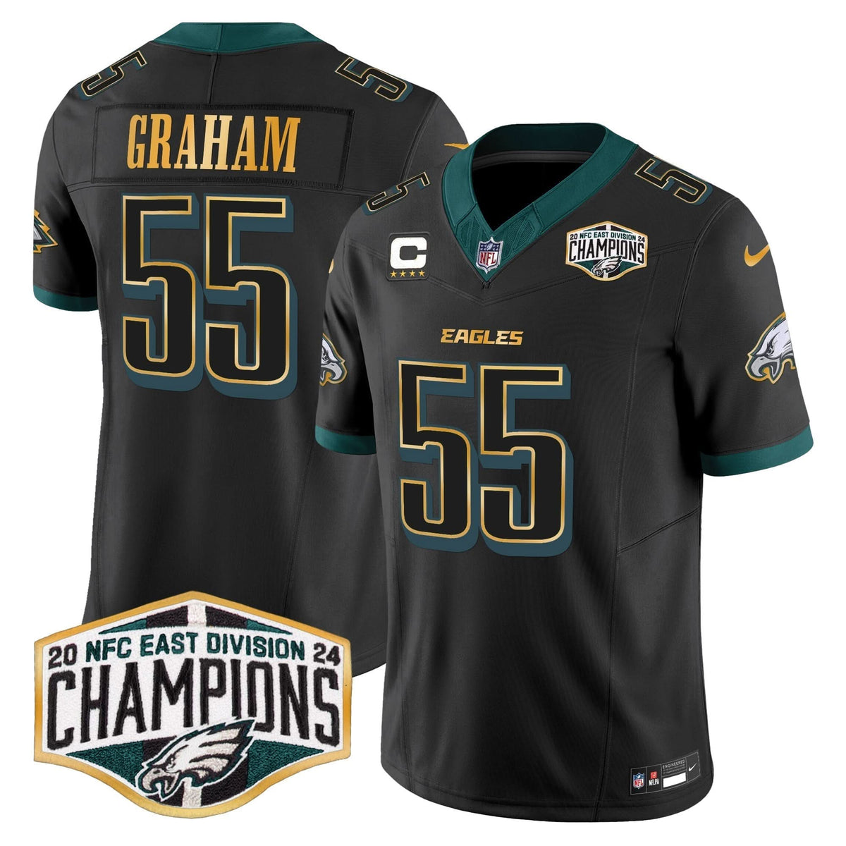PHI 2024 NFC East Division Champions Gold Trim Vapor Limited Jersey
