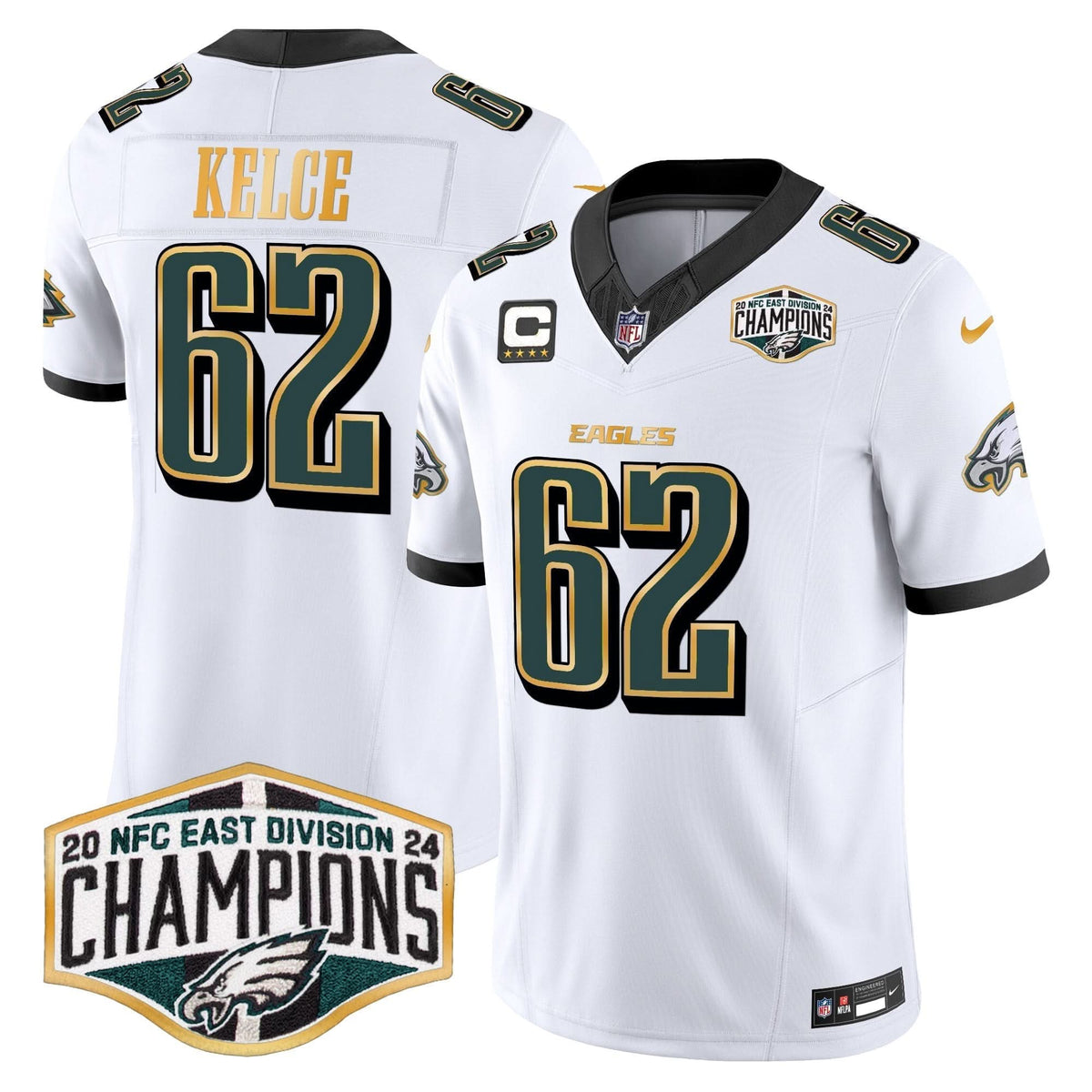 PHI 2024 NFC East Division Champions Gold Trim Vapor Limited Jersey