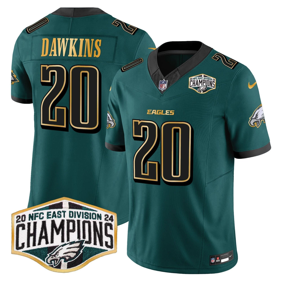 PHI 2024 NFC East Division Champions Gold Trim Vapor Limited Jersey