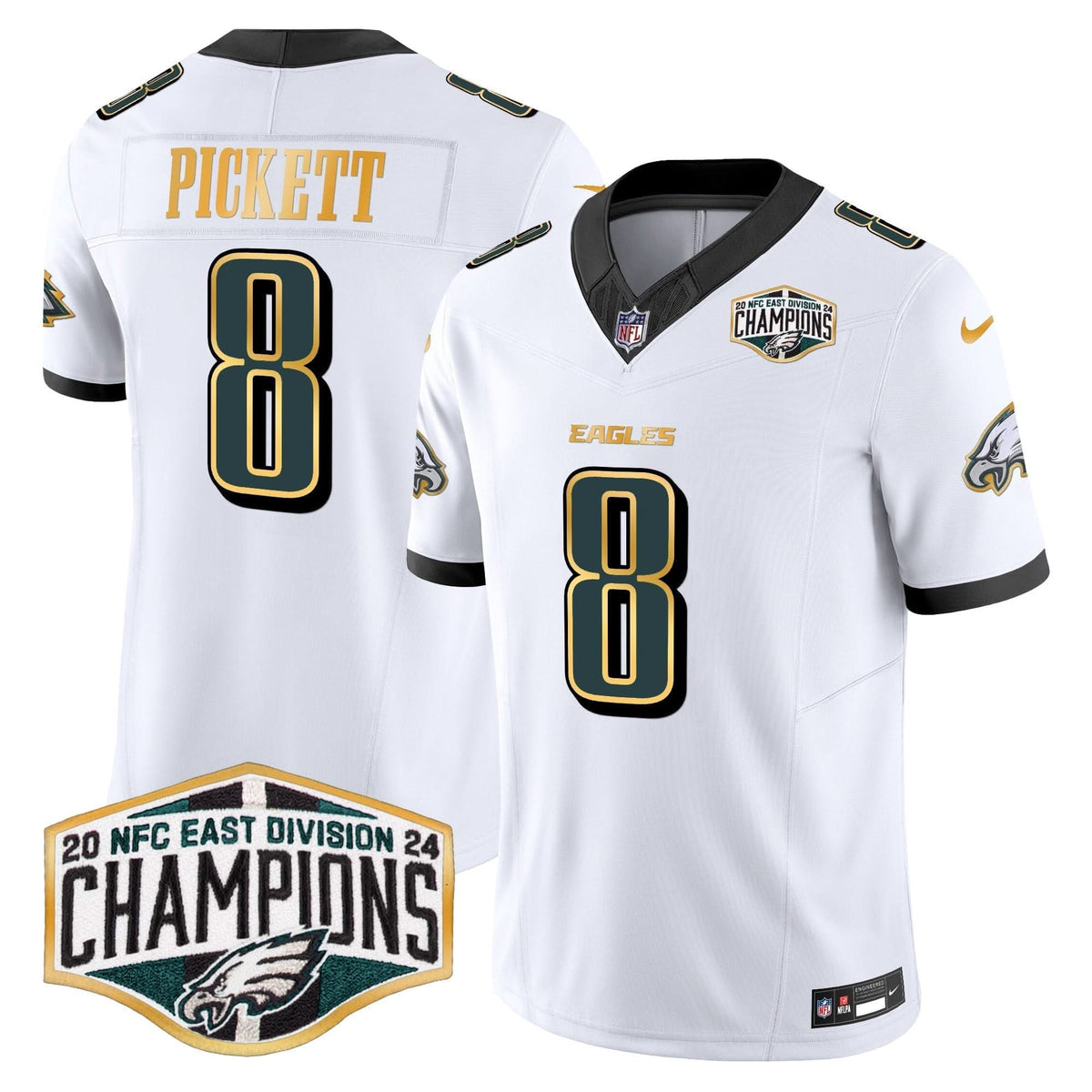 PHI 2024 NFC East Division Champions Gold Trim Vapor Limited Jersey