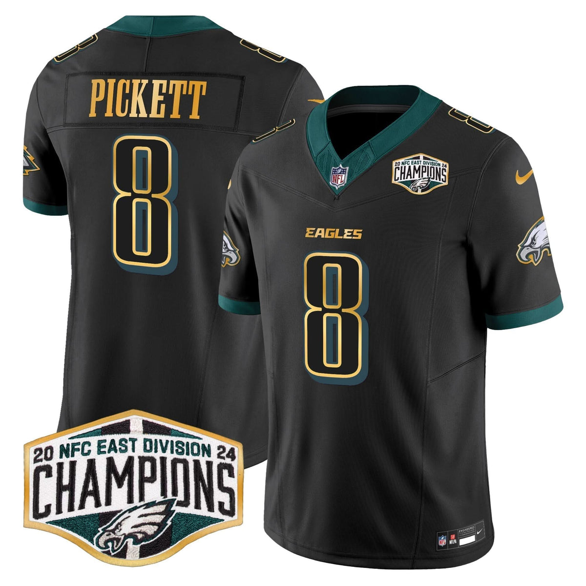 PHI 2024 NFC East Division Champions Gold Trim Vapor Limited Jersey